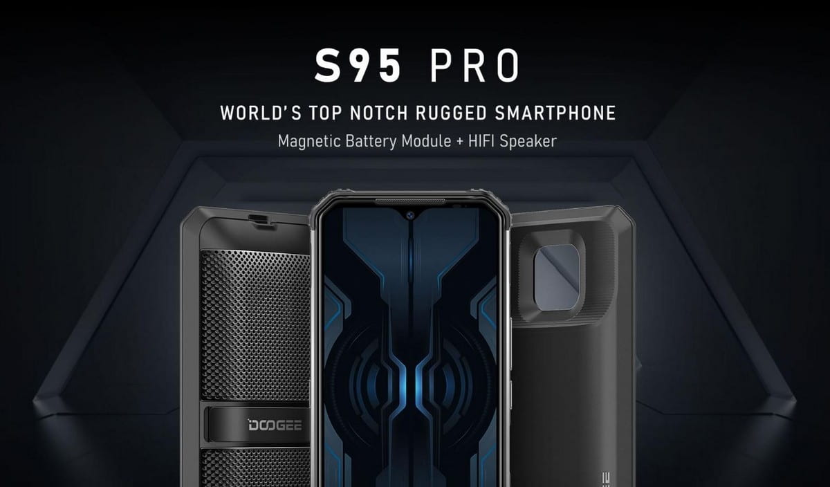 Защищенный смартфон Doogee S95 Pro и накладки power-bank и колонка 